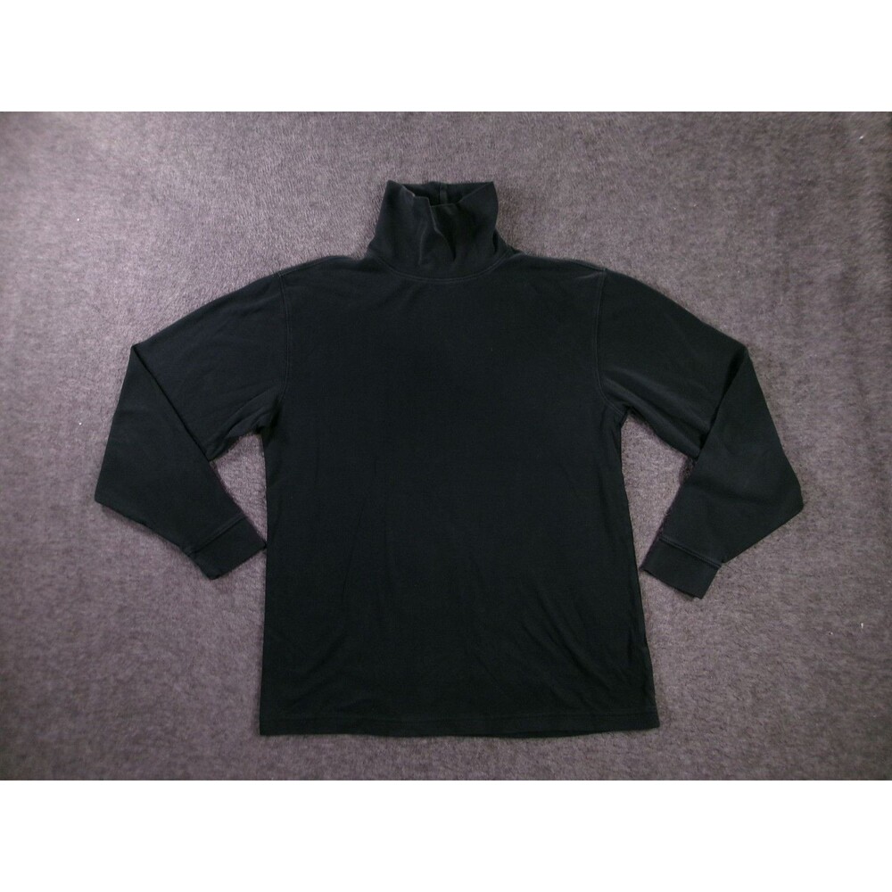 LL Bean Turtleneck Women M Black Long Sleeve Mock Neck Pullover Shirt Top Casual